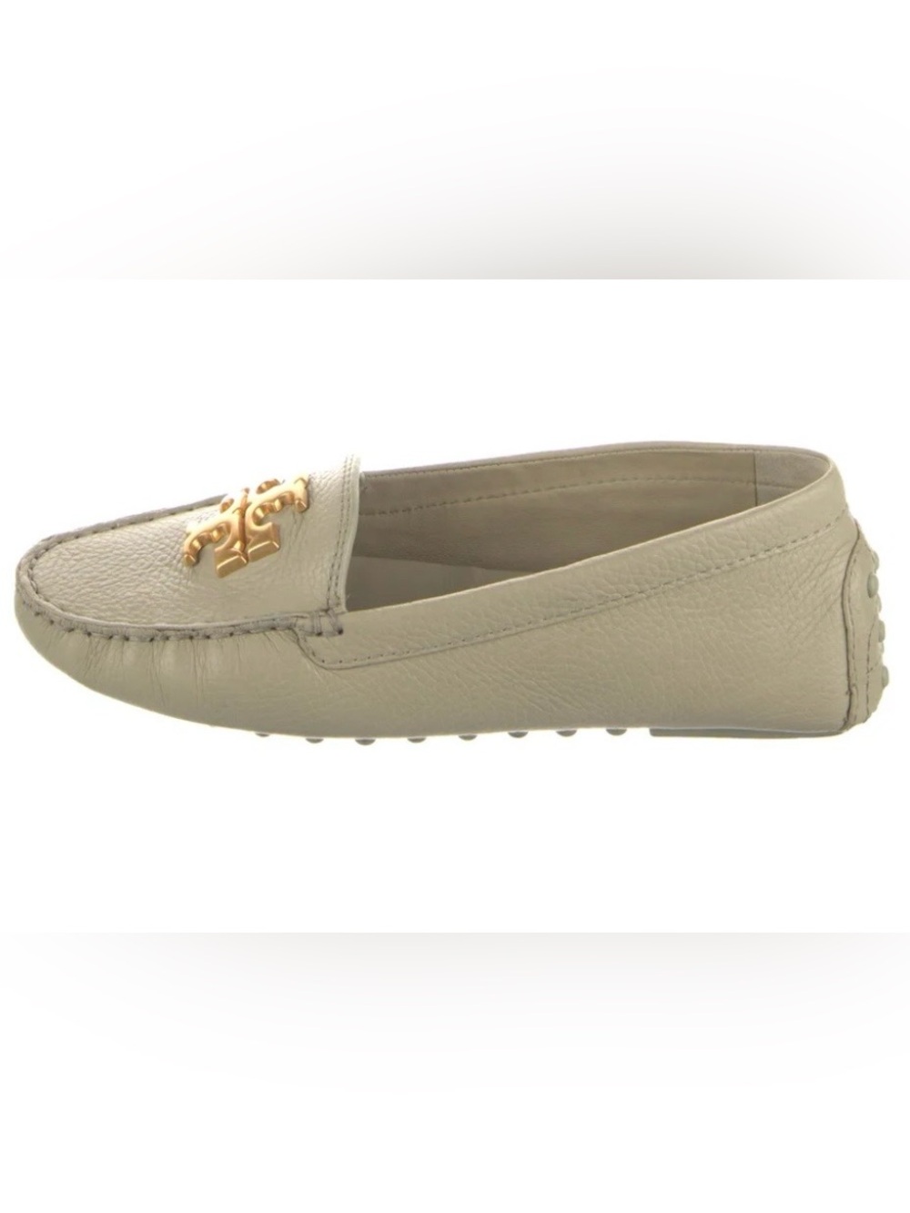 NWT Tory Burch Everly Driver Tumbled Leather Calf Loafers with Gold Accents